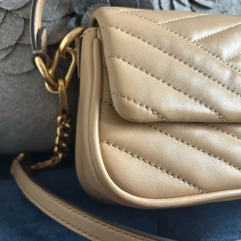 Tory Burch Tan Quilted Shoulder Bag